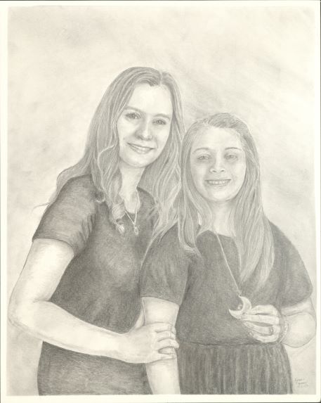 12 x 16 inch Custom Graphite Portrait (up to two people)