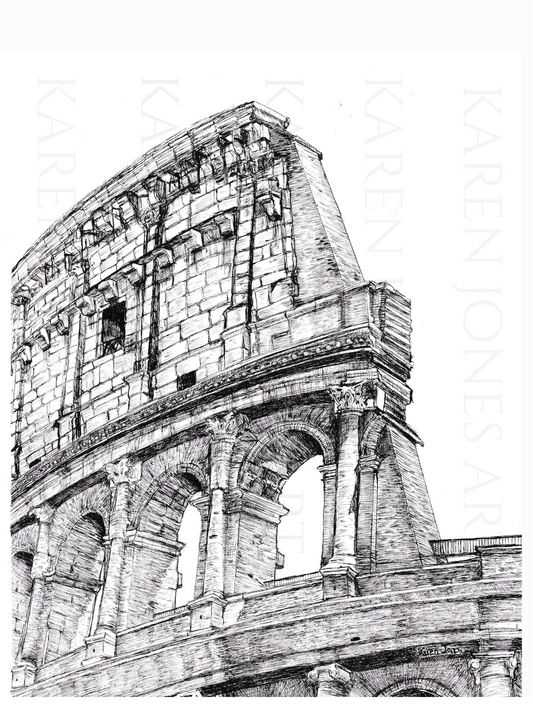 11"x14" Print of Drawing of the Colosseum at Rome